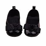 Binmer(TM) Infant Kids Girls Flowers Bow Soft Sole Baby Shoes Toddler Shoes Dress Decor (12~18 Month, Black)