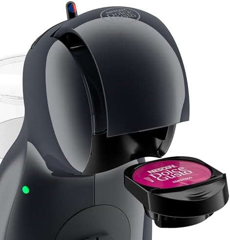 De'Longhi Nescafé Dolce Gusto Piccolo XS - Cafeteira de cápsula, pressão de 15 bares, design compacto, bebidas quentes e frias, desligamento automático, com 3 pacotes de cápsulas, grafite preto (EDG210. A)