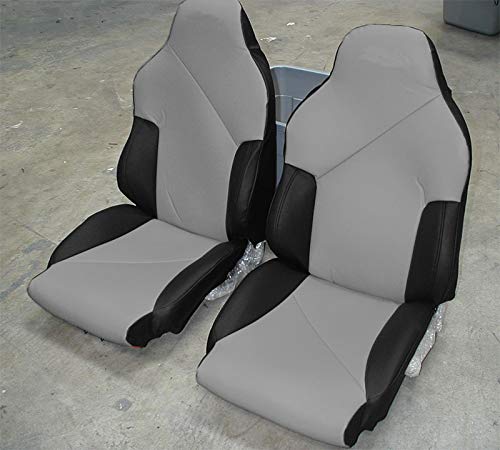 Iggee Artificial Leather Custom Made Original fit Front seat Covers Designed for Chevy Corvette C4 S