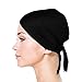 TheHijabStore.com Jersey Bonnet Caps Under Scarf Head Wraps for Women Turban Hat with Tie-Back Closure Black