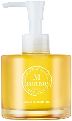 BRITISH M Organics Annatto Hair Oil for Hair Protection and Natural Glow 4.73oz (140ml)