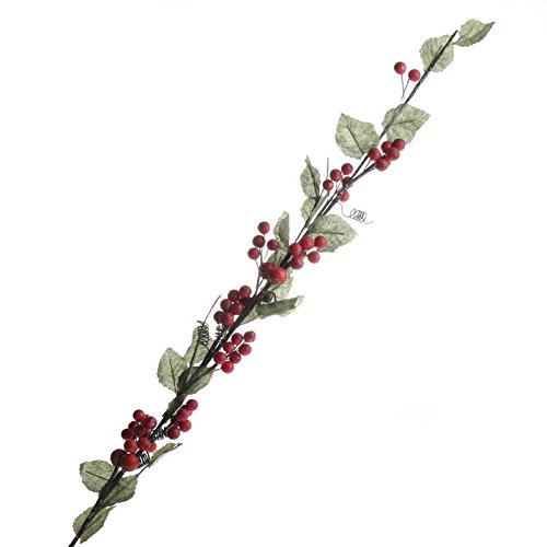 Factory Direct Craft Group of 6 Festive Sparkling Artificial Winterberry Stems for Holiday and Home Decor