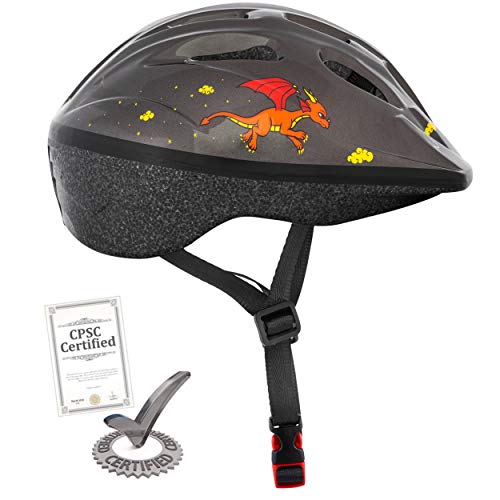 image for TeamObsidian Kids Bike Helmet [ Dragon ] - Adjustable from Toddler to 
