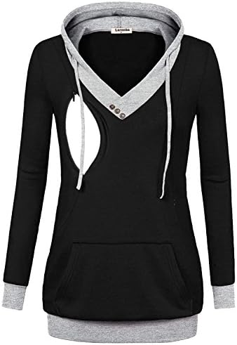 Larenba Women's Maternity Nursing Hoodie Sweatshirt with Pocket