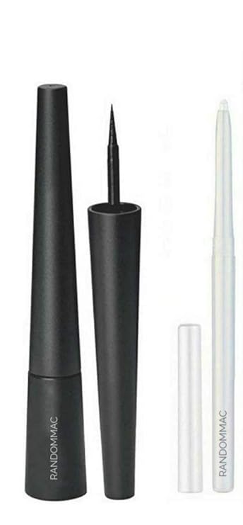 RANDOMMAC COMBO Absolute Shine Liquid Eye Liner, White AND Eyeconic Kajal