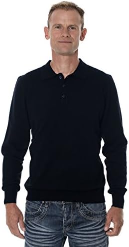 UGHOLIN Men's Cashmere & Merino Knit Polo Sweater