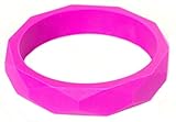 Itzy Ritzy Teething Happens Silicone Jewelry Baby Teething Bangle Bracelet Geometric, Pink