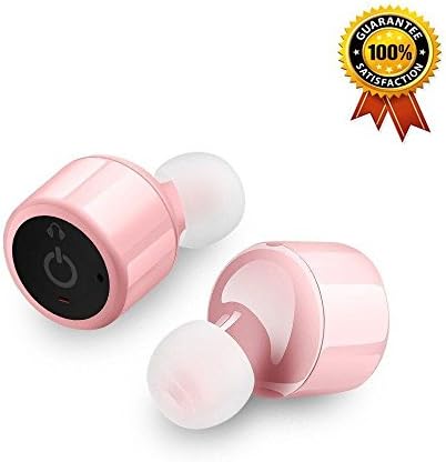 True Wireless Earbuds, In-Ear Bluetooth V4.1 TWS Headphone Sport Headset W/Mic Noise Cancelling Cordfree Fitness Stereo for Iphone Android Smartphones (Pink)