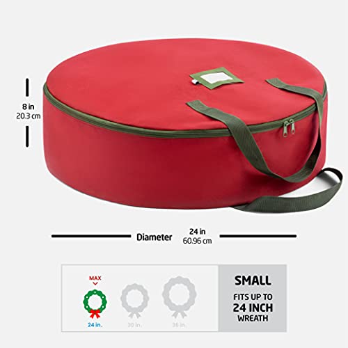 Zober Christmas Wreath Storage Container 24 Inch Wreath Bag For