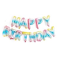 Rainbow Happy Birthday Balloons, Happy Birthday Banner Foil Letter Balloons for Birthday Decorations and Party Supplies