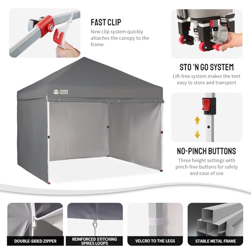CROWN SHADES 10x10 Commercial Pop Up Canopy Tent Review: Portable Shelter with Sidewalls image 32