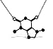 Rosa Vila Caffeine Necklace, Coffee Necklace, Caffeine Molecule Necklace for Coffee Lovers, Science Necklace for Chemistry Lovers, Coffee Gifts for Women, Coffee Lovers Gifts (Carbon Black Tone)