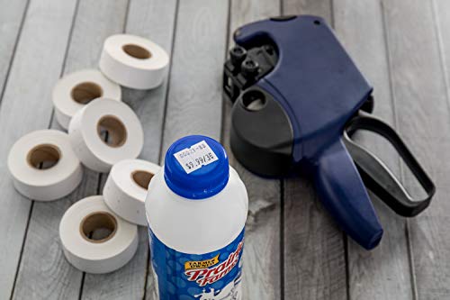 image for Perco 2 Line Date Gun Kit: Includes 16 Digits Label Gun, 10,500 White 