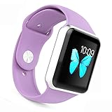Apple Watch Band - WantsMall S/M Soft Silicone Sport Style Replacement iWatch Strap for 38mm Apple Watch Models (light purple)
