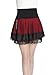 Mullsan Women Red Spinning Cover Stretch Waist Flared Lace Casual Mini Skirt