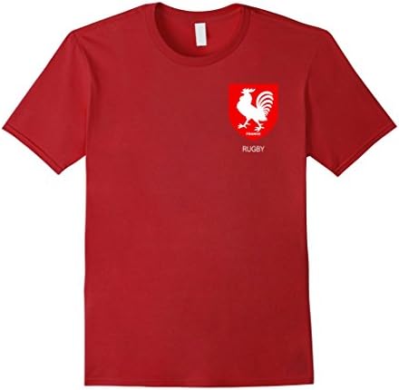 Mens Francais France Rugby Tshirt Tees 2XL Cranberry