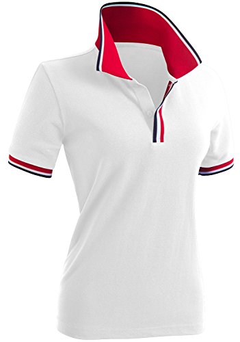 CLOVERY Women's Casual Basic Short Sleeve PK Polo Shirts Wine US XL +/Tag XXL