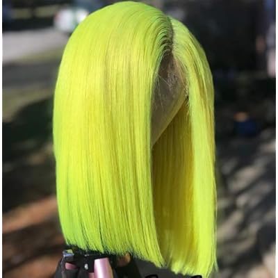 Neon Green Short Bob Lace Front Wig for Women Ghana Ubuy