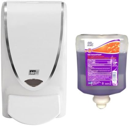 Hand SANITIZER Wall Dispenser + Refill of Non Alcohol INSTANTFOAM SANITIZER