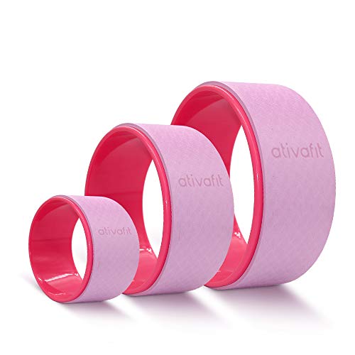 ATIVAFIT Sports Yoga Wheel Set, 3 Pack Yoga Roller Rad for Back Pain and Improving Your Yoga Poses, Perfect for Stretching, Improving Flexibility and Backbends (12 inch, 10 inch, 5 inch)