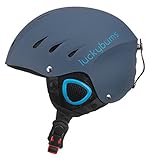 Lucky Bums Snow Sport Helmet for Skiing and Snowboarding (Matte Steel and Blue, Medium)