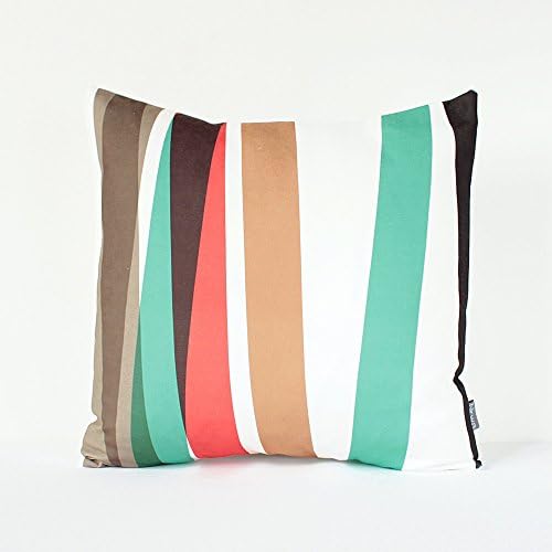 Stripe Pillow Cover in Emerald, Tangerine, Tan, Taupe, Brown / Modern Cushion Cover / Minimal Pillow / Stripe Cushion / 18" x 18" Throw Pillow