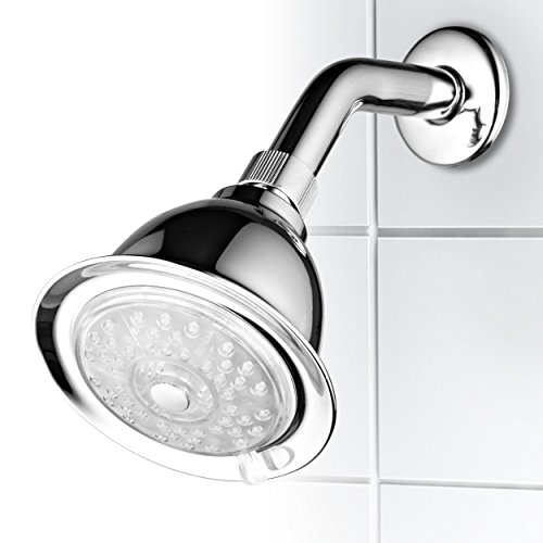 Luminex by PowerSpa 7Color 4Setting LED Shower Head with Air Jet LED