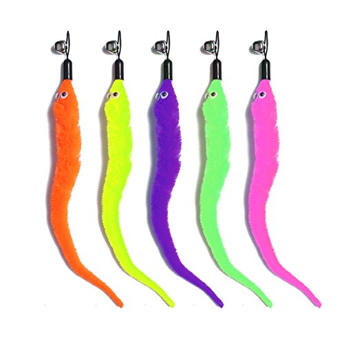 Colorful Pet Kitten Cat Teaser Replacement Refill Plush With Bell Training Cat Teaser Wand Cat Toy Pendant Cats Products