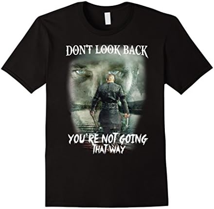 Men's Vikings ragnar - Don't look back you are not going away  Large Black