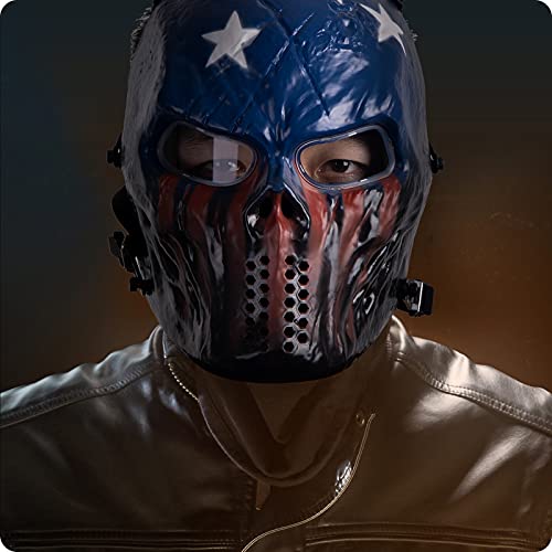 OutdoorMaster Full Face Airsoft Mask with Eye Protection Lenses