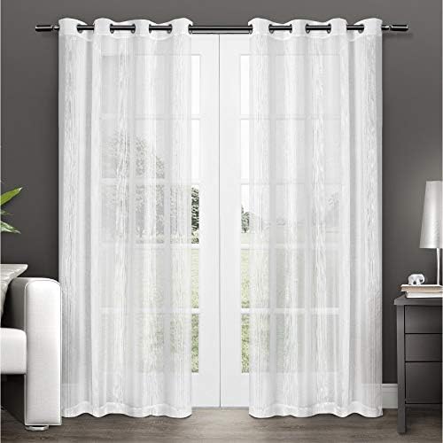Exclusive Home Curtains Penny Window Curtain Panel Pair With Grommet Top 50X96 Winter White 2 Piece