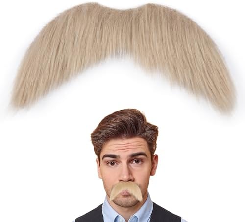 Lote De 6 Bigotes Postizos Autoadhesivos Para Halloween Y Cosplay – UILYNIU, De Fibra Sintética, 25 Cm, Gris Y Blanco