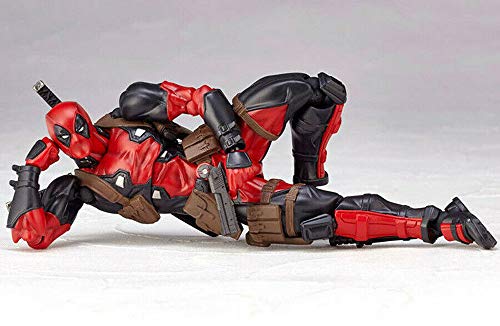 GOODKSSOP Joint Flexible Movable Amazing Yamaguchi Revoltech Kaiyodo DP Deadpool X-Men Classic Character Action Figure Model Toy Xmas Gift (Red)