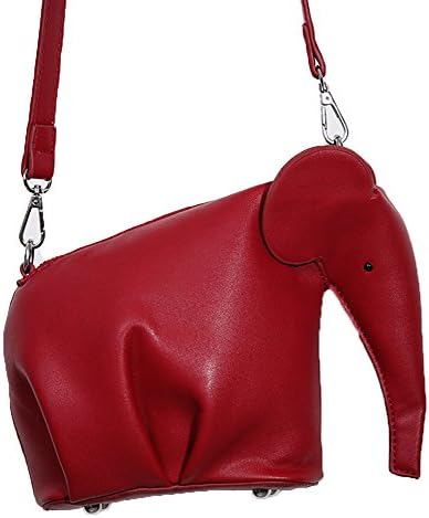 Oudy Womens Mini Elephant Coin Purse Summer PU Leather Shoulder Handbag Burgundy