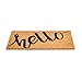 Evergreen Hello Debossed Natural Coconut Fiber Coir Floor Mat, 28 x 16 inches