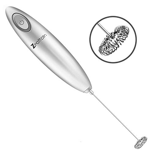 Zeattain electric milk frother stainless steel touch handheld battery-powered milk frother, coffee b Zeattain electric milk frother stainless steel touch handheld battery-powered milk frother, coffee b