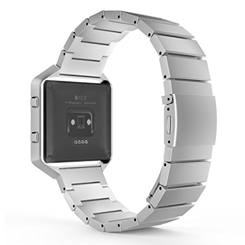 UPC 765857096810, MoKo Fitbit Blaze Band , Stainless Steel Metal Replacement Link Bracelet with Double Button Folding Clasp for Fitbit Blaze Smart Fitness Watch, Frame NOT Included - SILVER