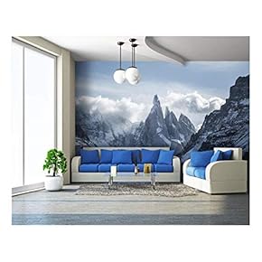 Mountain Covered with Snow,Cerro Torre,South America - Removable Wall Mural | Self-Adhesive Large Wallpaper - 66x96 inches
