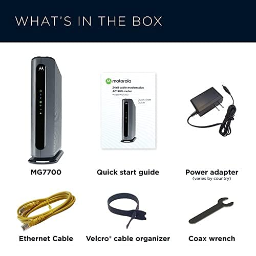 Motorola MG7700 Modem WiFi Router Combo with Power Boost Approved by