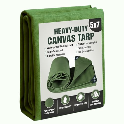 XENTRAA Heavy-duty Green Canvas Tarp