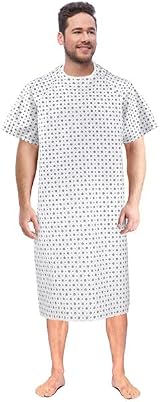 Unisex Patient Hospital Gown Long Length Wrap Around Style Comfortable UK Pack 4 view 4