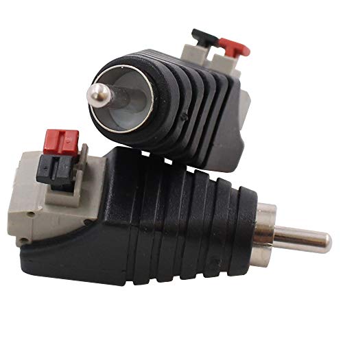 20-Pack Speaker Wire Cable to Audio Male RCA Connector Adapter Plug Jack