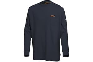 Pioneer FR Cotton Long Sleeve T-Shirt - Flame Resistant Safety Work Shirt - 100% Cotton - ARC 2 - Chest Pocket