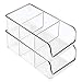mDesign Plastic Food Storage Bin Organizer with 3 Compartments for Kitchen Cabinet, Pantry, Shelf, Drawer, Fridge, Freezer Organization - Holds Snack Bars - Ligne Collection - Clear