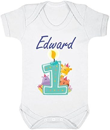 PERSONALISED BABY / TODDLER VEST, ALL SIZES, FULLY WASHABLE AND TUMBLE DRY SAFE "1ST BIRTHDAY" BLUE (12-18 Months)