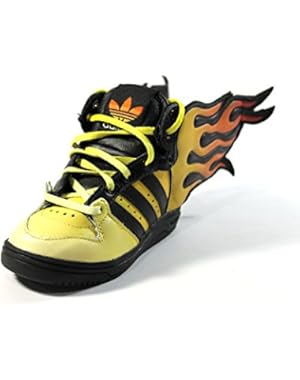 Toddler JS Flames I Black/Orange Running Fire Shoes D65987 size 4k