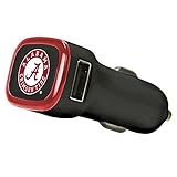 NCAA Alabama Crimson Tide USB Car Charger, Black, 3.1 mAh