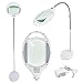 ZENY 2 in 1 LED Magnifying Glass Floor Lamp with Bright Light- Height Adjustable Gooseneck Magnifier Standing Floor Lamp - for Reading, Tasks Crafts Lighting