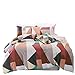 VM VOUGEMARKET Geometric Duvet Cover Set Queen,Full Cotton Colorful Diamond Bedding Set,Reversible Hotel Quality Duvet Cover with Zipper-Queen,Helsinki