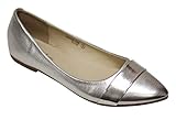 Bella Marie Angie-106 Women's pointy toe boat slip on patent band decor patent leather flats